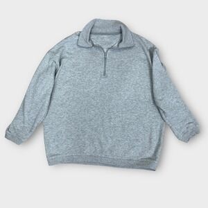 Aerie Grey Quarter Zip Sweatshirt Pullover Mock Neck Casual Lounge XS Oversized
